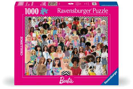 Ravensburger Puzzle 12000593 - Barbie Challenge - 1000 Teile Barbie Puzzle für Erwachsene und Kinder ab 14 Jahren, Diverse