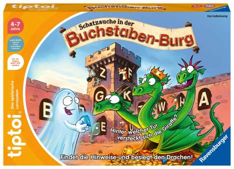 Kai Haferkamp: Ravensburger tiptoi 00124 Schatzsuche in der Buchstabenburg, Spiel für Kinder von 4-7 Jahren, für 1-4 Spieler, Spiele