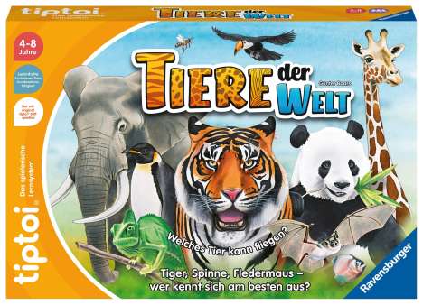 Gunter Baars: Ravensburger tiptoi Spiel 00171 Tiere der Welt, Erkenne die Tiere anhand ihrer Eigenschaften, Lernspiel für 1-4 Kinder von 4-8 Jahren, Spiele