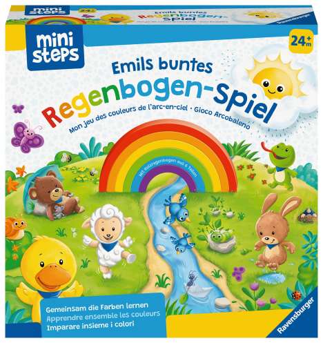 Ravensburger ministeps 4582 Emils buntes Regenbogen-Spiel, erstes Spiel zum Farbenlernen, Spielzeug ab 2 Jahren, Spiele