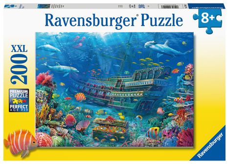 Ravensburger Kinderpuzzle 12944 - Versunkenes Schiff 200 Teile XXL - Puzzle für Kinder ab 8 Jahren, Spiele