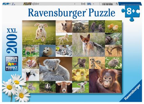 Ravensburger Kinderpuzzle - 13353 Süße Tierbabys - 200 Teile Puzzle für Kinder ab 8 Jahren, Diverse