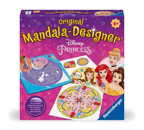 Ravensburger Mandala Designer Disney Princess 23847, Zeichnen lernen für Kinder ab 6 Jahren, Zeichen-Set mit Mandala-Schablonen für farbenfrohe Mandalas, Spiele