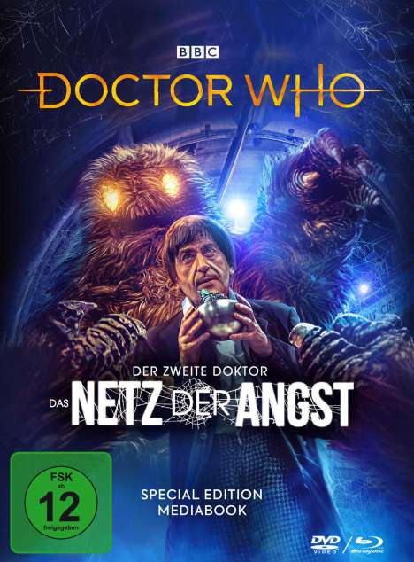Doctor Who - Zweiter Doktor: Das Netz der Angst (Blu-ray &amp; DVD im Mediabook), 1 Blu-ray Disc und 2 DVDs