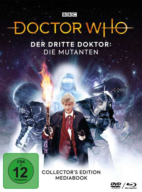Doctor Who - Dritter Doktor: Die Mutanten (Blu-ray &amp; DVD im Mediabook), 1 Blu-ray Disc und 2 DVDs