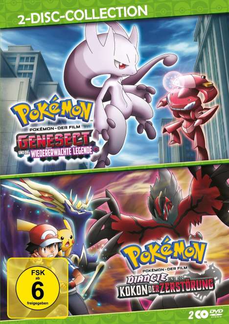 Pokémon - Genesect und die wiedererwachte Legende / Pokémon - Diancie und der Kokon der Zerstörung, 2 DVDs