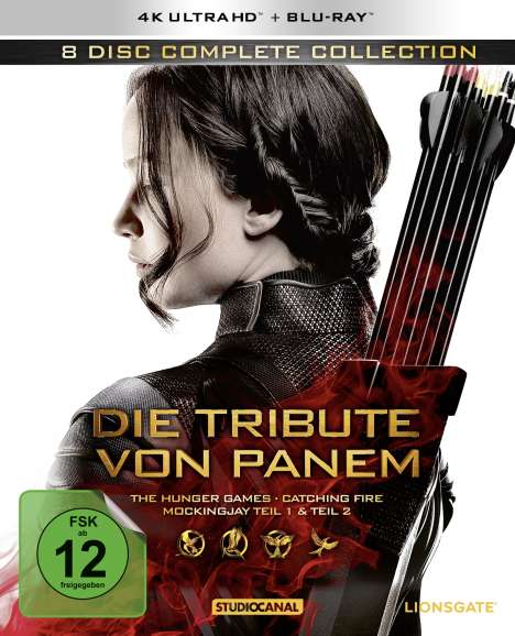 Die Tribute von Panem (Complete Collection) (Ultra HD Blu-ray &amp; Blu-ray), 4 Ultra HD Blu-rays und 4 Blu-ray Discs