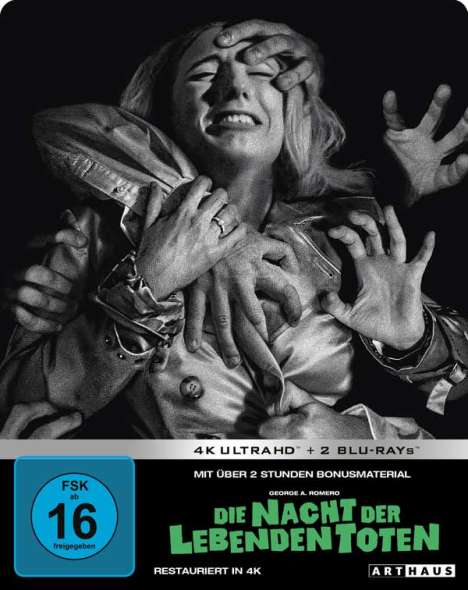 Die Nacht der lebenden Toten (1968) (Ultra HD Blu-ray &amp; Blu-ray im Steelbook), 1 Ultra HD Blu-ray und 2 Blu-ray Discs