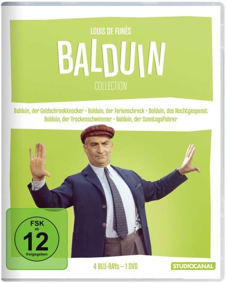 Louis de Funès - Die Balduin Collection (Blu-ray), 4 Blu-ray Discs und 1 DVD