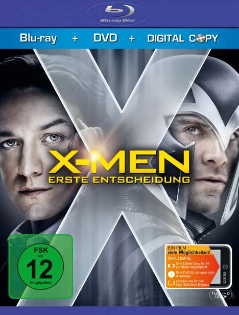 X-Men: Erste Entscheidung (Blu-ray + DVD + Digital Copy), Blu-ray Disc