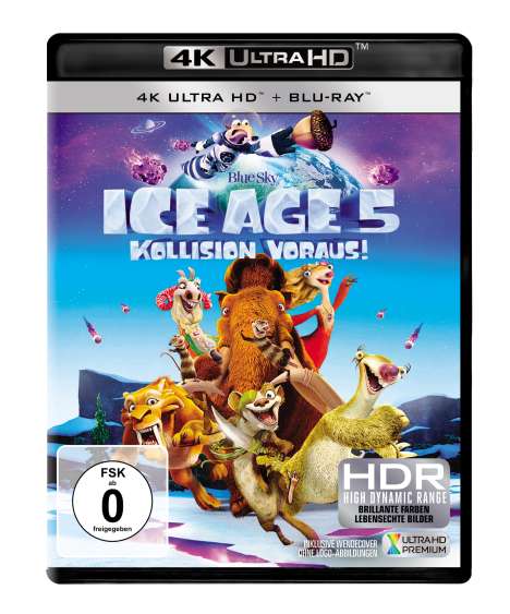 Ice Age 5 - Kollision voraus! (Ultra HD Blu-ray &amp; Blu-ray), 1 Ultra HD Blu-ray und 1 Blu-ray Disc