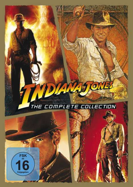 Indiana Jones 1-4: Die komplette Tetralogie, 5 DVDs