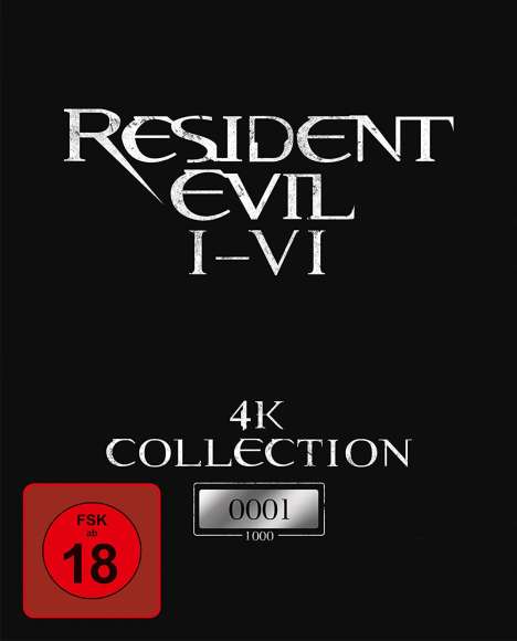 Resident Evil 1-6 (Ultra HD Blu-ray), 6 Ultra HD Blu-rays