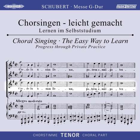 Chorsingen leicht gemacht - Franz Schubert: Messe G-Dur D.167 (Tenor), CD