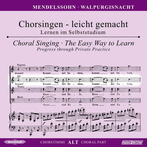 Chorsingen leicht gemacht - Felix Mendelssohn: Walpurgisnacht (Alt), CD