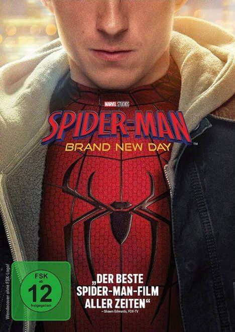 "Spider-Man: Brand New Day", „Der beste Spider-Man-Film aller Zeiten“. Ein Mann im Spiderman-Anzug mit Jacke.