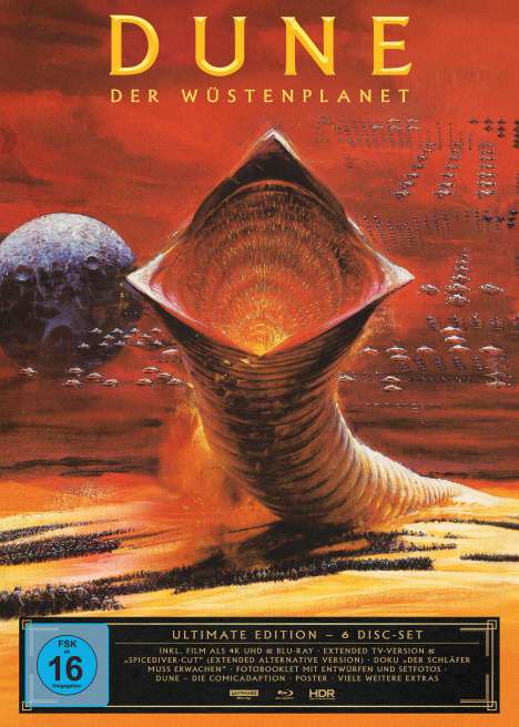 Dune - Der Wüstenplanet (Ultimate Edition) (Ultra HD Blu-ray &amp; Blu-ray), 1 Ultra HD Blu-ray, 5 Blu-ray Discs und 1 CD