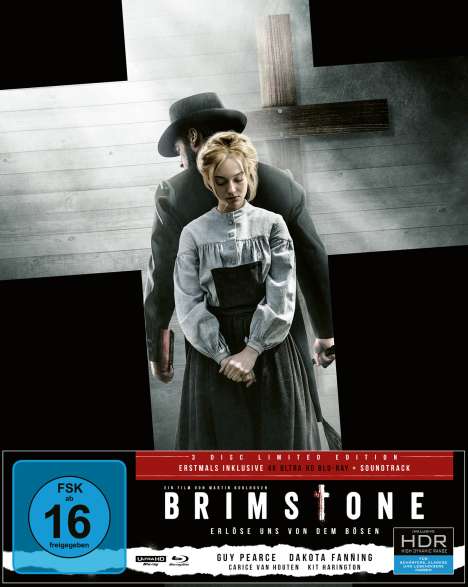 Brimstone (Ultra HD Blu-ray &amp; Blu-ray im Mediabook), 1 Ultra HD Blu-ray, 1 Blu-ray Disc und 1 CD