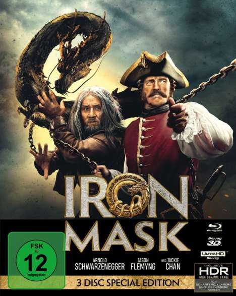 Iron Mask (Ultra HD Blu-ray, 3D Blu-ray &amp; Blu-ray im Mediabook), 1 Ultra HD Blu-ray und 2 Blu-ray Discs