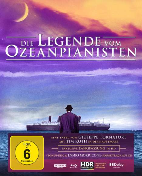 Die Legende vom Ozeanpianisten (Special Edition) (Ultra HD Blu-ray &amp; Blu-ray), 1 Ultra HD Blu-ray, 3 Blu-ray Discs und 1 CD