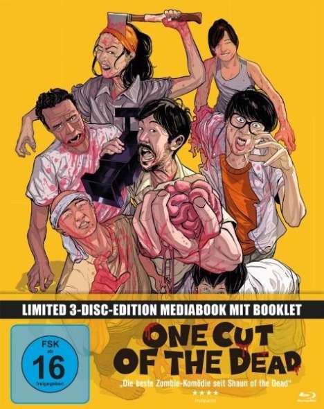 One Cut of the Dead (Blu-ray &amp; DVD im Mediabook), 1 Blu-ray Disc und 2 DVDs