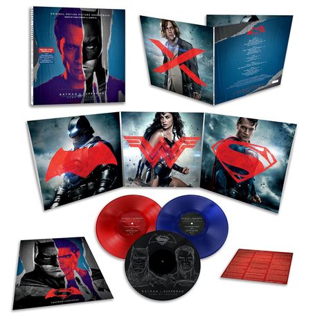Hans Zimmer &amp; Junkie XL: Filmmusik: Batman V Superman: Dawn Of Justice (180g) (Limited Numbered Edition) (Red, Blue &amp; Black Vinyl), 3 LPs