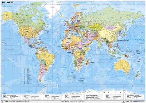 Heinrich Stiefel: Weltkarte politisch, Karten