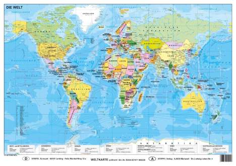 Heinrich Stiefel: Die Welt politisch, Karten