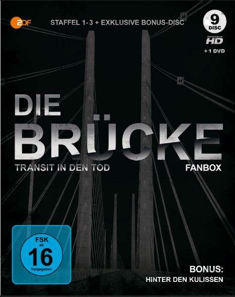Die Brücke - Transit in den Tod Staffel 1-3 (Blu-ray &amp; DVD), 9 Blu-ray Discs und 1 DVD