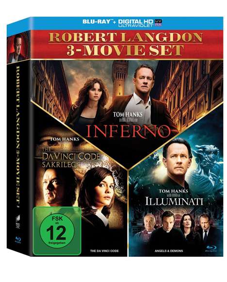 The Da Vinci Code - Sakrileg / Illuminati / Inferno (Blu-ray), 3 Blu-ray Discs