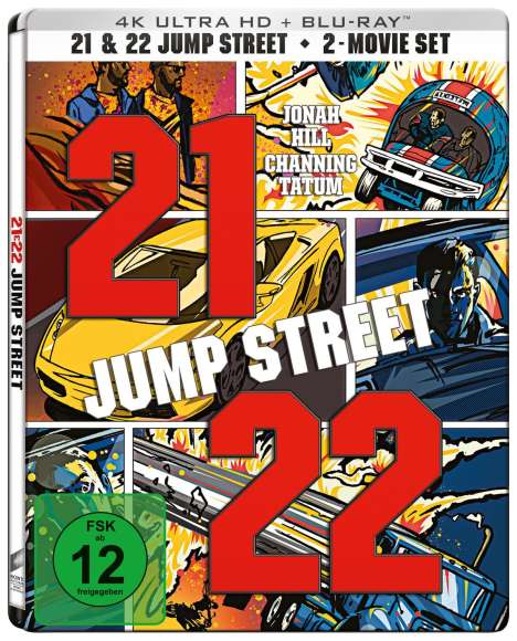 21 Jump Street / 22 Jump Street (Ultra HD Blu-ray &amp; Blu-ray im Steelbook), 2 Ultra HD Blu-rays und 2 Blu-ray Discs