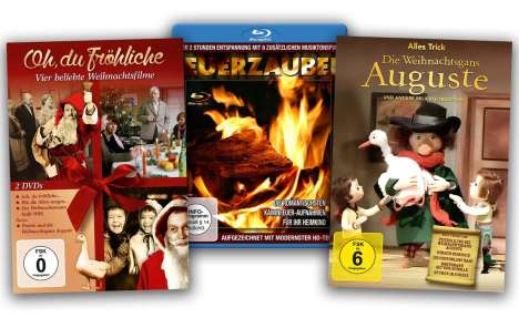Weihnachts-Special (Oh, du Fröhliche | Weihnachtsgans Auguste | Kaminfeuer/Feuerzauber) (Blu-ray &amp; DVD), 3 DVDs und 1 Blu-ray Disc