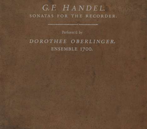 Georg Friedrich Händel (1685-1759): Sonaten für Blockflöte &amp; Bc, Super Audio CD