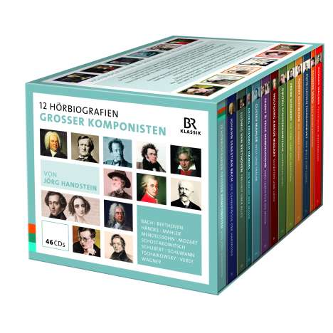 12 Hörbiografien großer Komponisten von Jörg Handstein (Erweiterte Neuausgabe 2023), 46 CDs