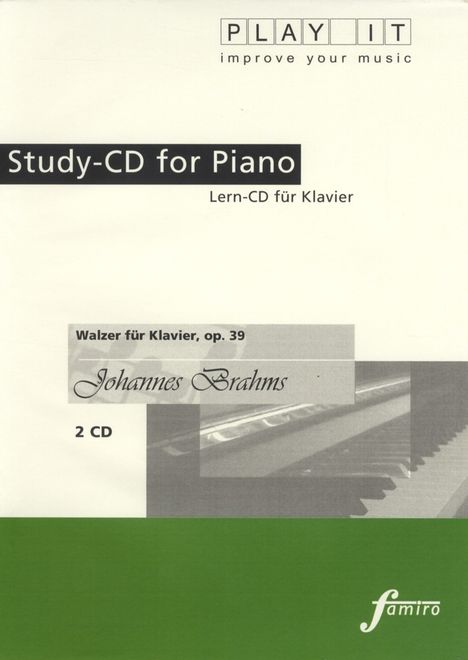 Play-it Studio-CD Klavier: Johannes Brahms, Walzer op.39 für Klavier 4-händig, 2 CDs