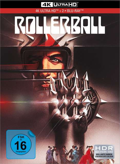 Rollerball (1975) (Ultra HD Blu-ray &amp; Blu-ray im Mediabook), 1 Ultra HD Blu-ray und 2 Blu-ray Discs