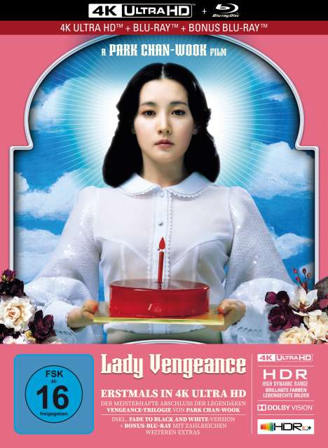 Lady Vengeance (Ultra HD Blu-ray &amp; Blu-ray im Mediabook), 1 Ultra HD Blu-ray und 2 Blu-ray Discs