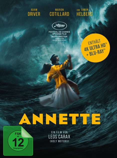 Annette (2021) (Ultra HD Blu-ray &amp; Blu-ray im Mediabook), 1 Ultra HD Blu-ray und 1 Blu-ray Disc
