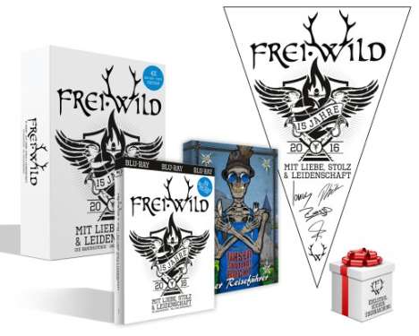 Frei.Wild: 15 Jahre mit Liebe, Stolz und Leidenschaft (Box-Set), 4 Blu-ray Discs, 1 Merchandise und 1 Buch
