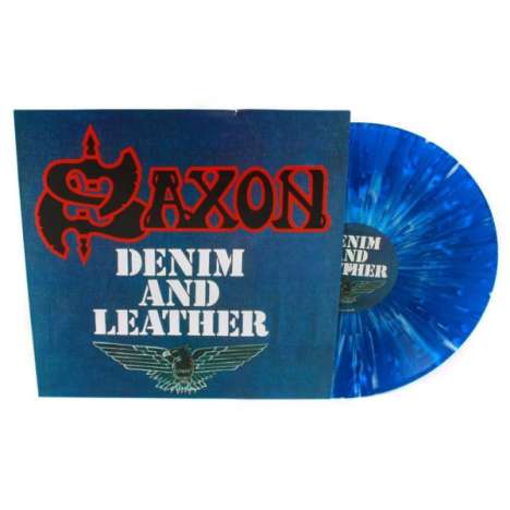 Saxon: Denim And Leather (Limited Edition) (Blue &amp; White Splatter Vinyl), LP