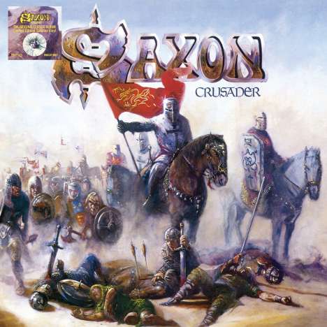 Saxon: Crusader (Limited Edition) (White, Black &amp; Blue Splatter Vinyl), LP