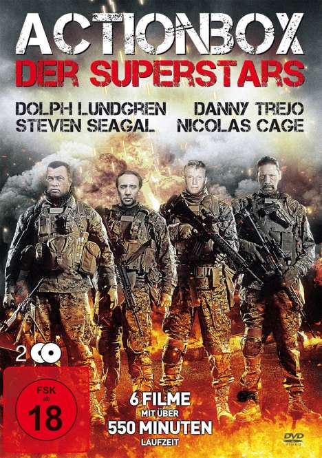 Actionbox der Superstars  (6 Filme auf 2 DVDs), 2 DVDs