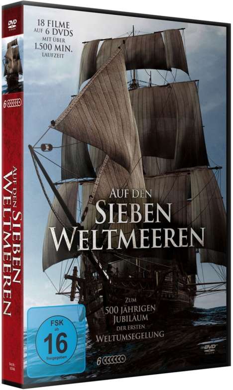 Auf den Sieben Weltmeeren - Zum 500 jährigen Jubiläum der ersten Weltumsegelung (18 Filme auf 6 DVDs), 6 DVDs