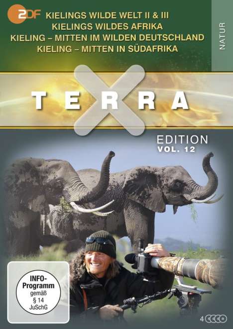 Terra X Vol. 12: Kielings wilde Welt II &amp; III / Kielings wildes Afrika / Kieling - Mitten im wilden Deutschland / Kieling - Mitten in Südafrika, 4 DVDs