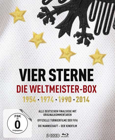 Vier Sterne: Die Weltmeister-Box - 1954/1974/1990/2014 (Blu-ray), 5 Blu-ray Discs