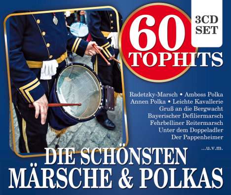60 Top Hits: Die schönsten Märsche &amp; Polkas, 3 CDs
