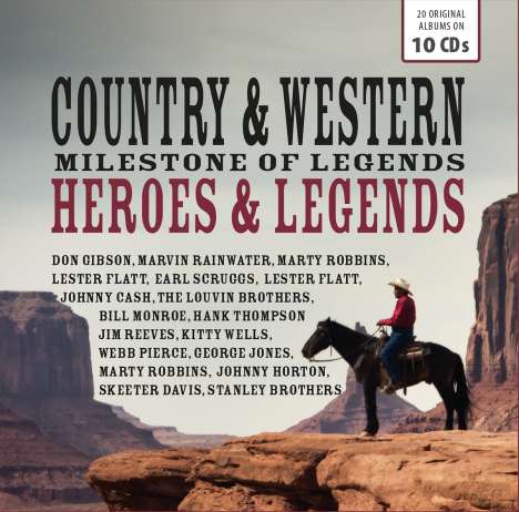Country &amp; Western Heroes &amp; Legends, 10 CDs