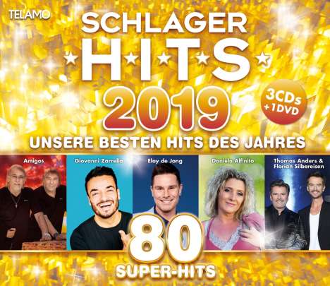 Schlager Hits 2019, 3 CDs und 1 DVD