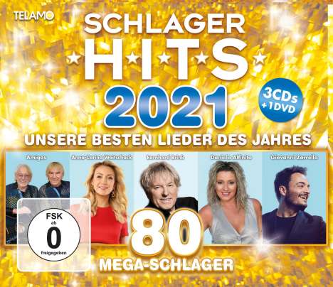 Schlager Hits 2021, 3 CDs und 1 DVD