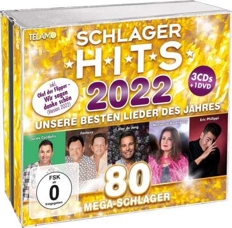 Schlager Hits 2022, 3 CDs und 1 DVD